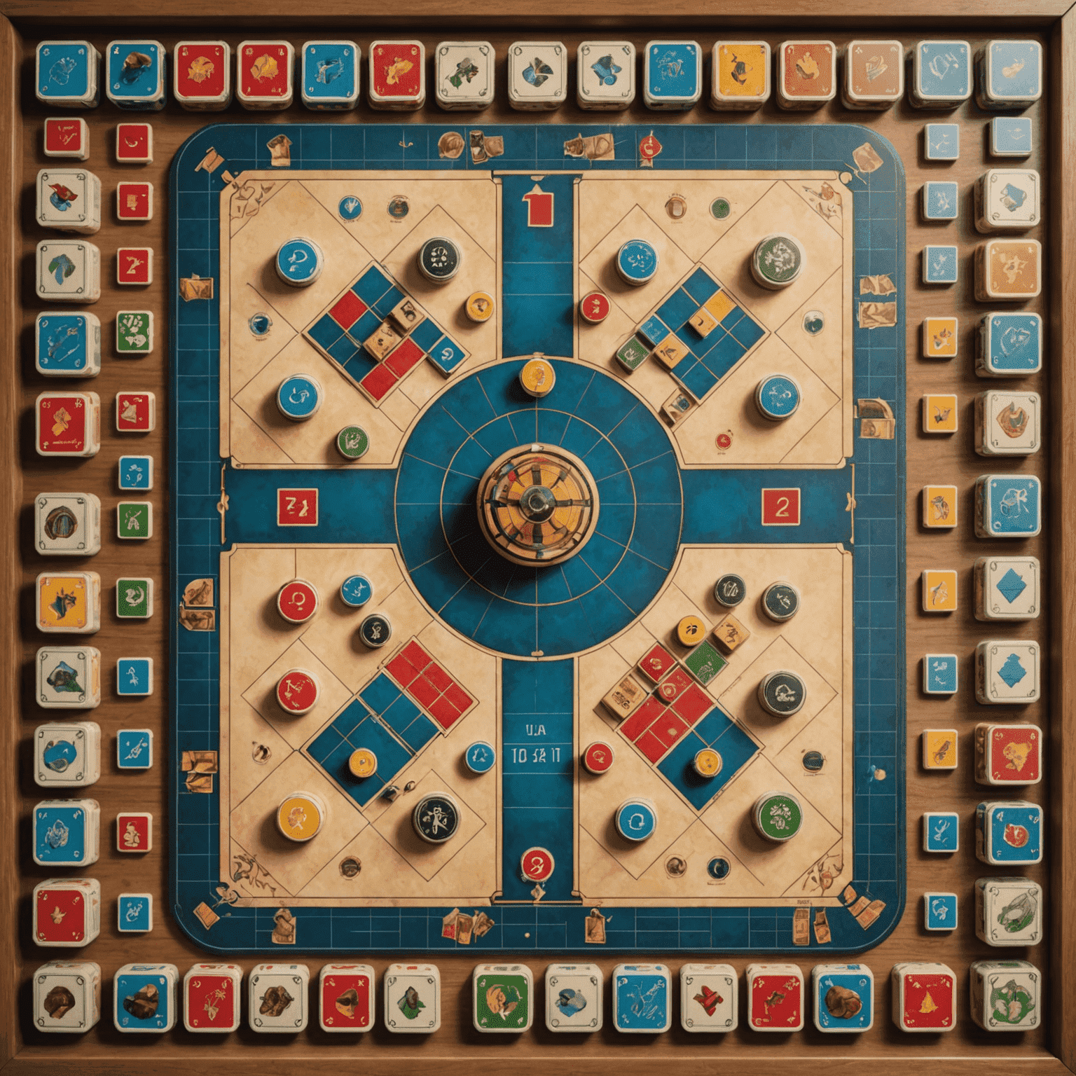 Berbagai papan permainan strategi populer tahun 2024 tersusun rapi di atas meja