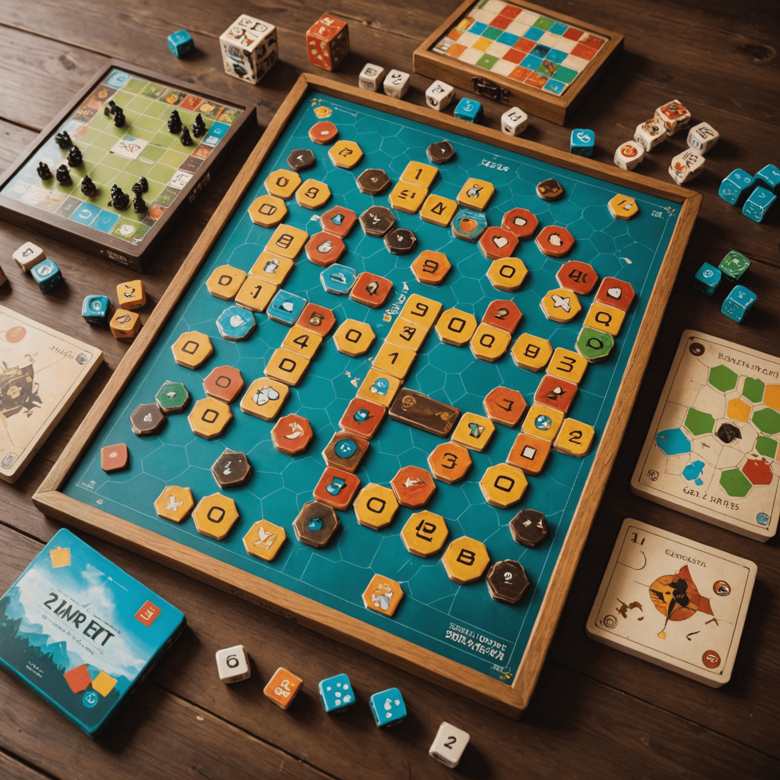 Koleksi game papan strategi terbaik 2024 yang ditata rapi di atas meja kayu