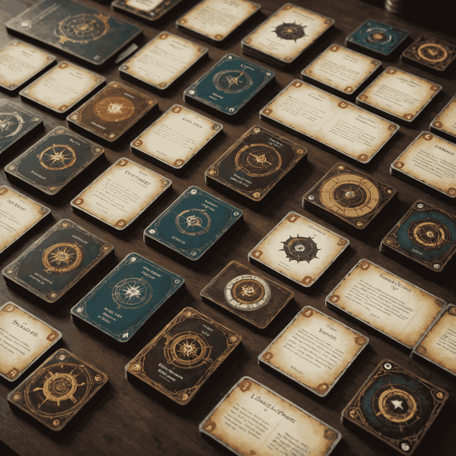 Sebuah game legacy dengan komponen yang berubah dan kartu yang terbuka